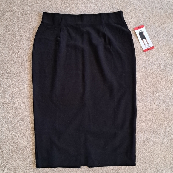 DKNY Black Skirt Straight Pencil Women's Midi Skirt Ponte Stretch Various Sizes - Picture 2 of 10